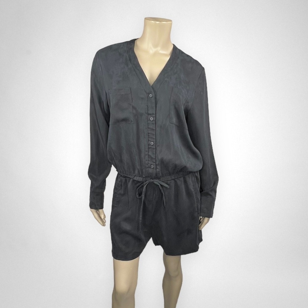 NWT KENNETH COLE Large Long Sleeve Dressy Black Romper